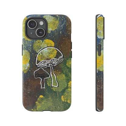 Mushroom Art Tough Phone Case — Botanical Forest Vibes, Protective iPhone Cover