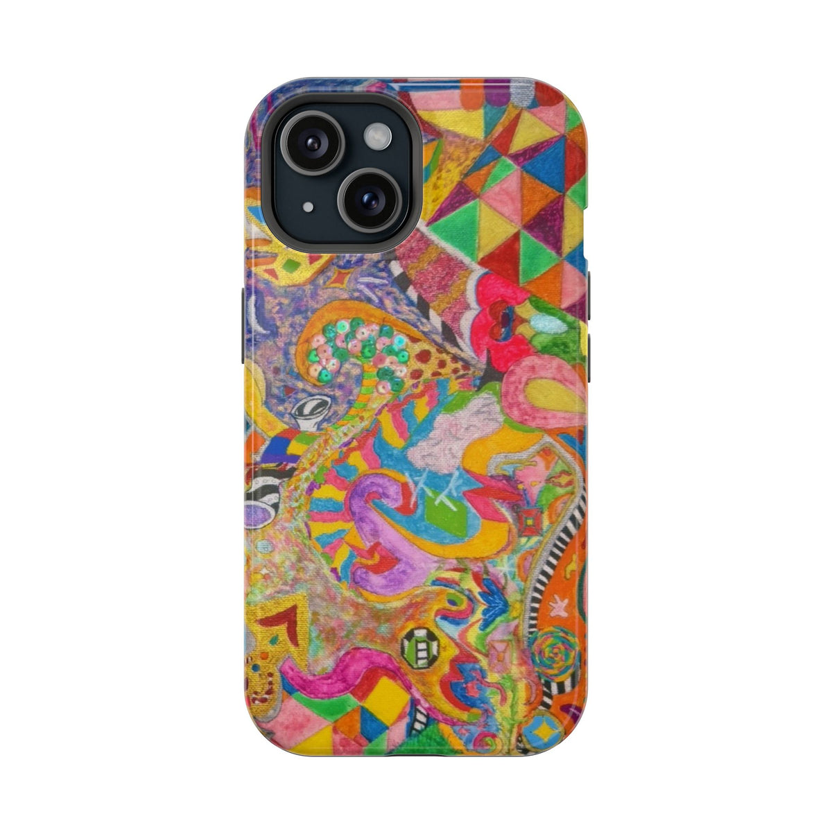 Magnetic Impact-Resistant Phone Case — Colorful Abstract Art Design