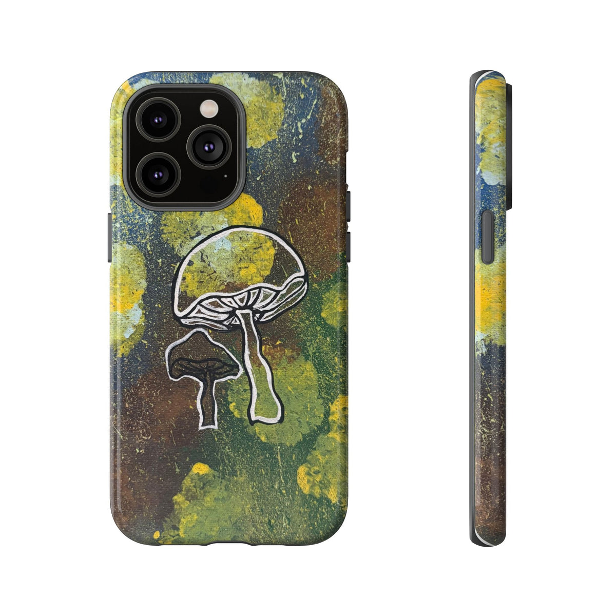 Mushroom Art Tough Phone Case — Botanical Forest Vibes, Protective iPhone Cover