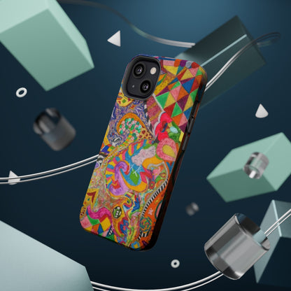 Magnetic Impact-Resistant Phone Case — Colorful Abstract Art Design