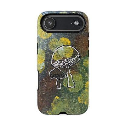 Mushroom Art Tough Phone Case — Botanical Forest Vibes, Protective iPhone Cover