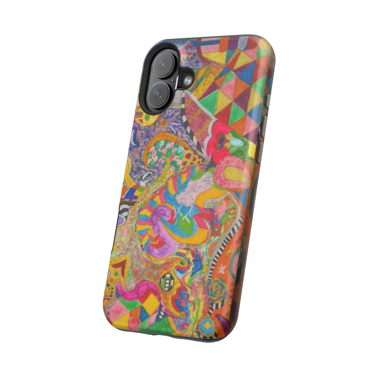 Magnetic Impact-Resistant Phone Case — Colorful Abstract Art Design