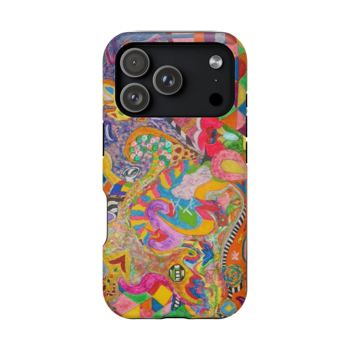Magnetic Impact-Resistant Phone Case — Colorful Abstract Art Design