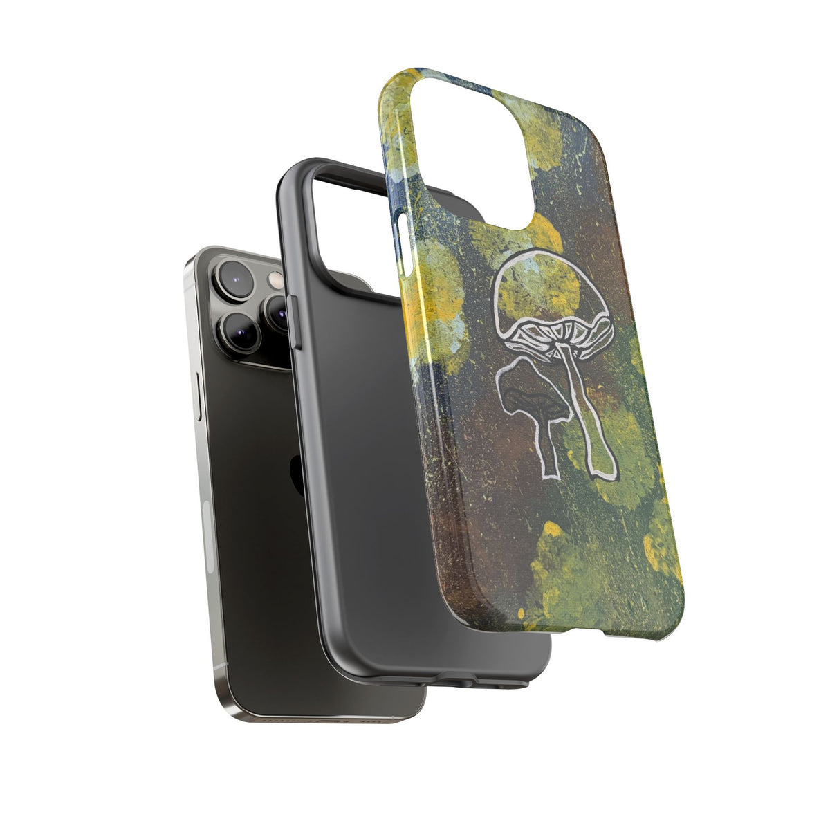 Mushroom Art Tough Phone Case — Botanical Forest Vibes, Protective iPhone Cover