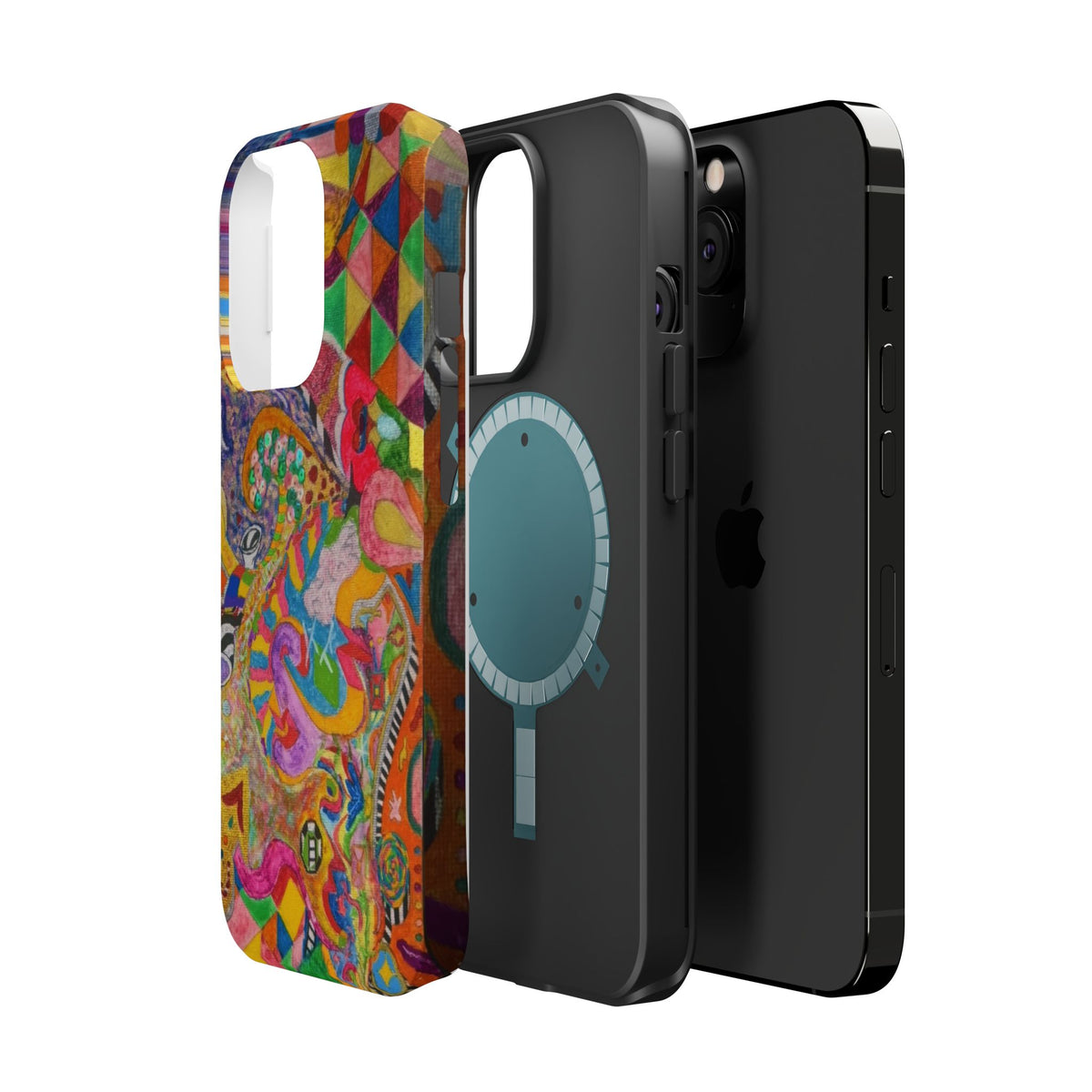 Magnetic Impact-Resistant Phone Case — Colorful Abstract Art Design