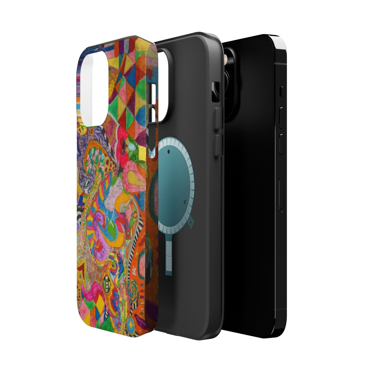Magnetic Impact-Resistant Phone Case — Colorful Abstract Art Design