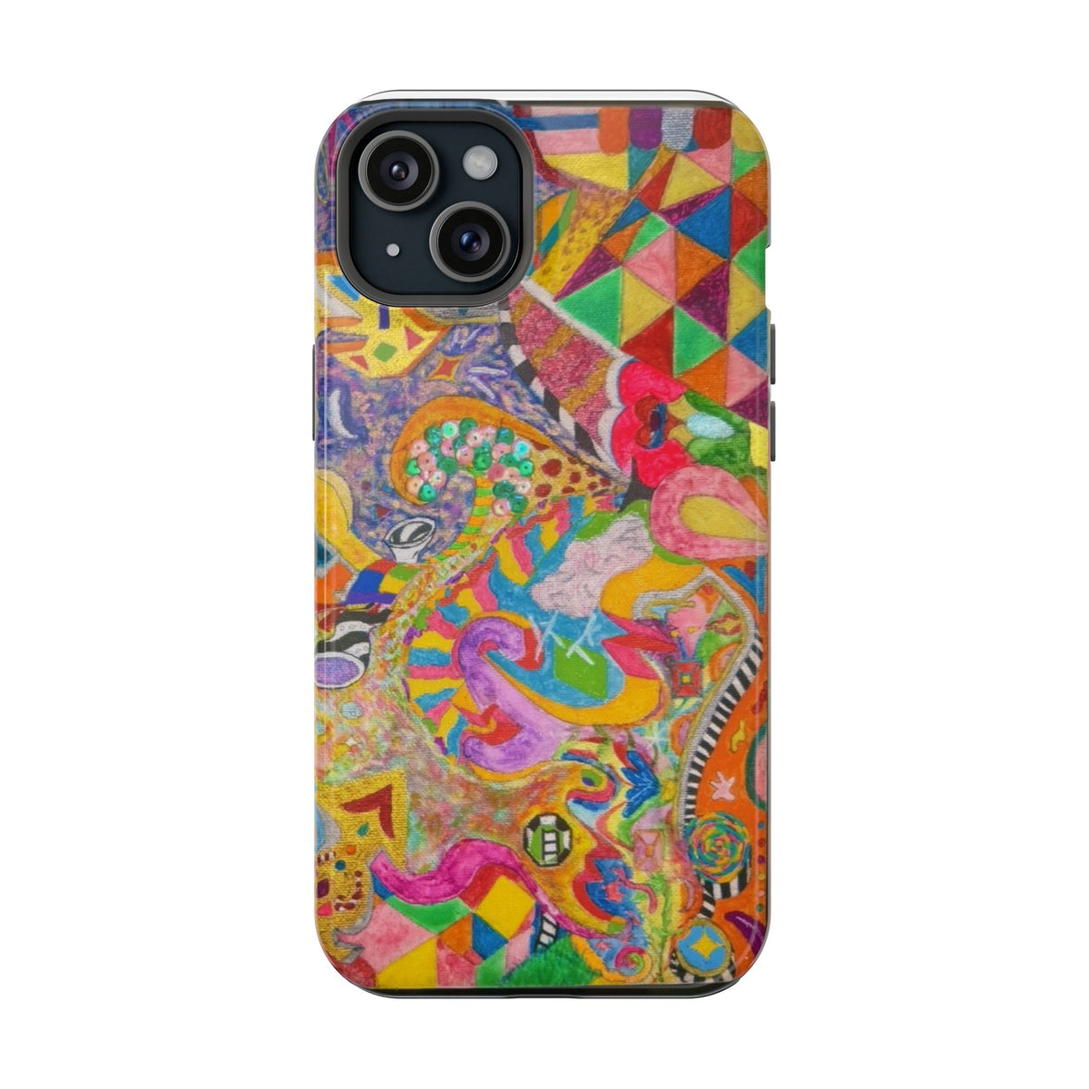 Magnetic Impact-Resistant Phone Case — Colorful Abstract Art Design