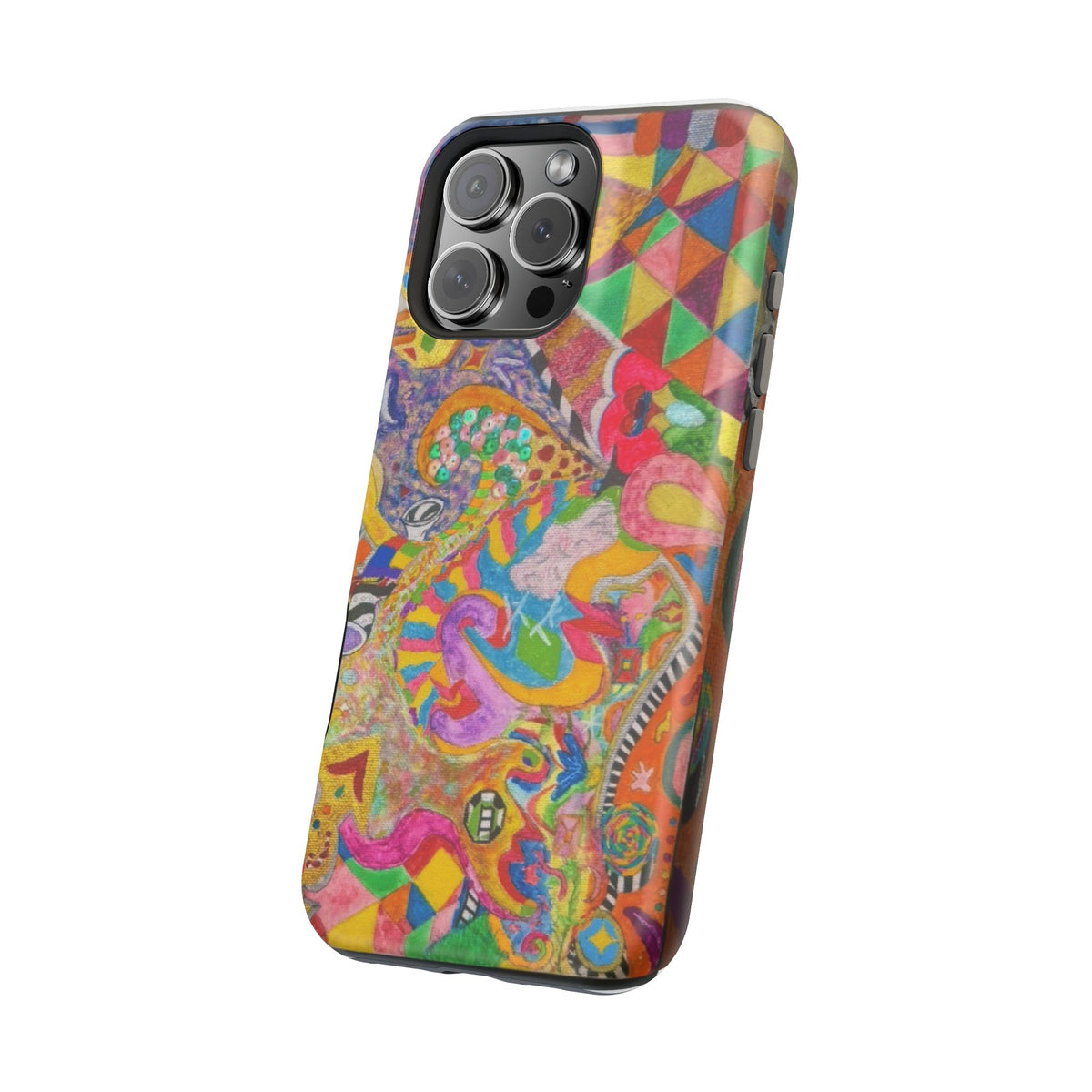 Magnetic Impact-Resistant Phone Case — Colorful Abstract Art Design
