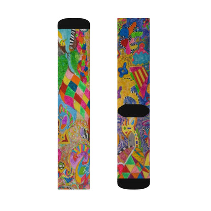 Colorful Abstract Art Sublimation Socks — Vibrant Patterned Crew Socks