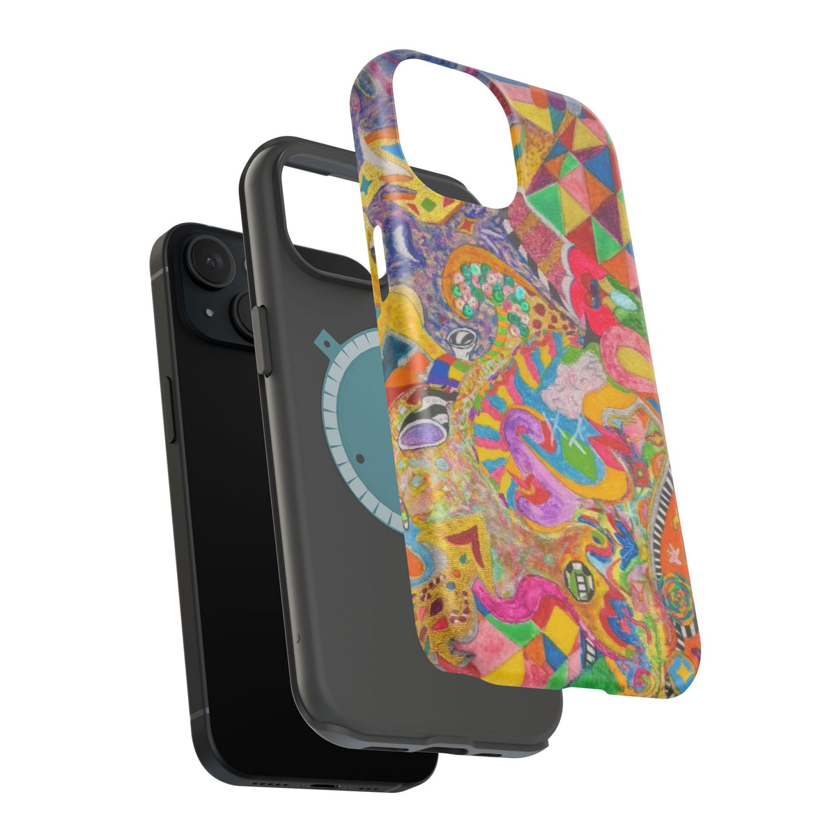 Magnetic Impact-Resistant Phone Case — Colorful Abstract Art Design
