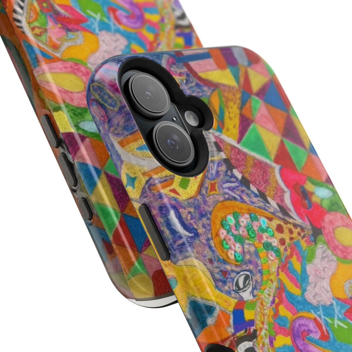 Magnetic Impact-Resistant Phone Case — Colorful Abstract Art Design