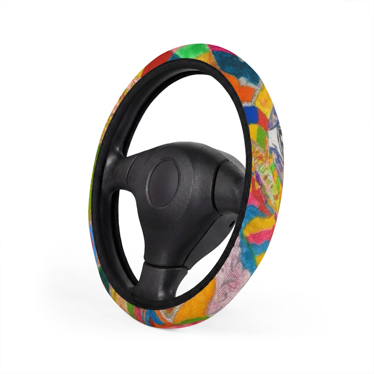 Colorful Abstract Pattern Steering Wheel Cover
