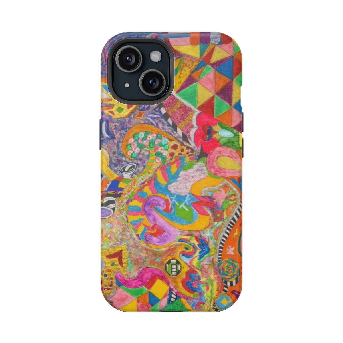 Magnetic Impact-Resistant Phone Case — Colorful Abstract Art Design