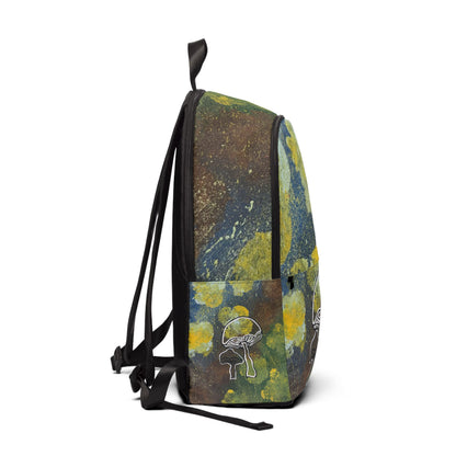 Moss & Mushroom Fabric Backpack — Botanical Watercolor Print