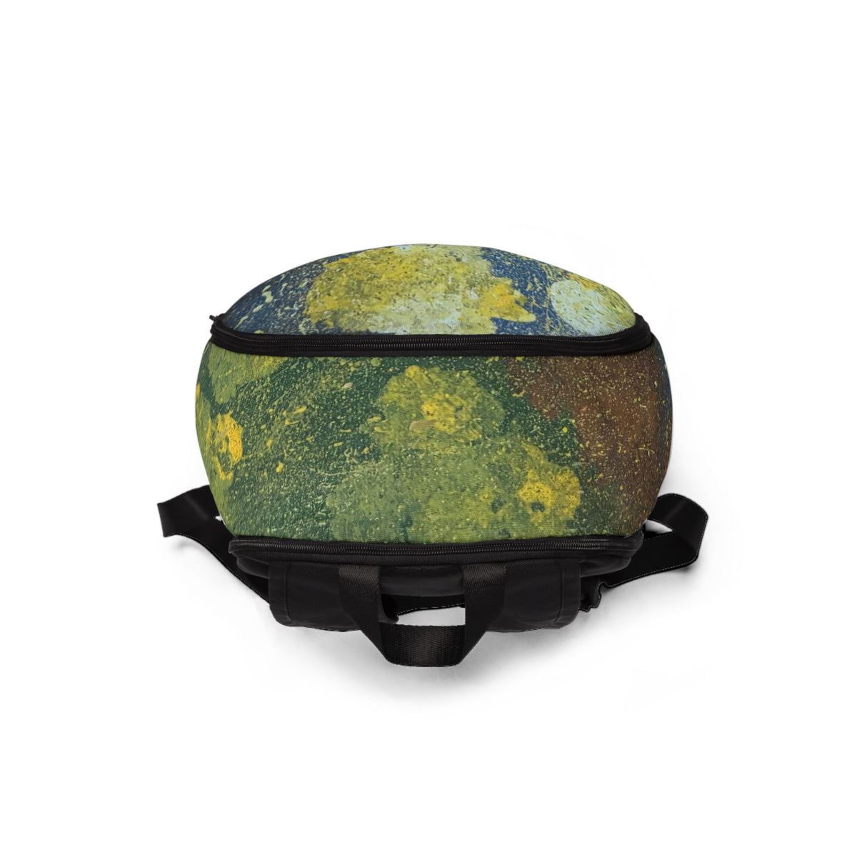 Moss & Mushroom Fabric Backpack — Botanical Watercolor Print