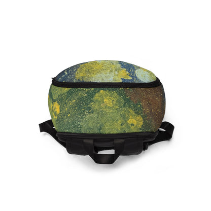 Moss & Mushroom Fabric Backpack — Botanical Watercolor Print