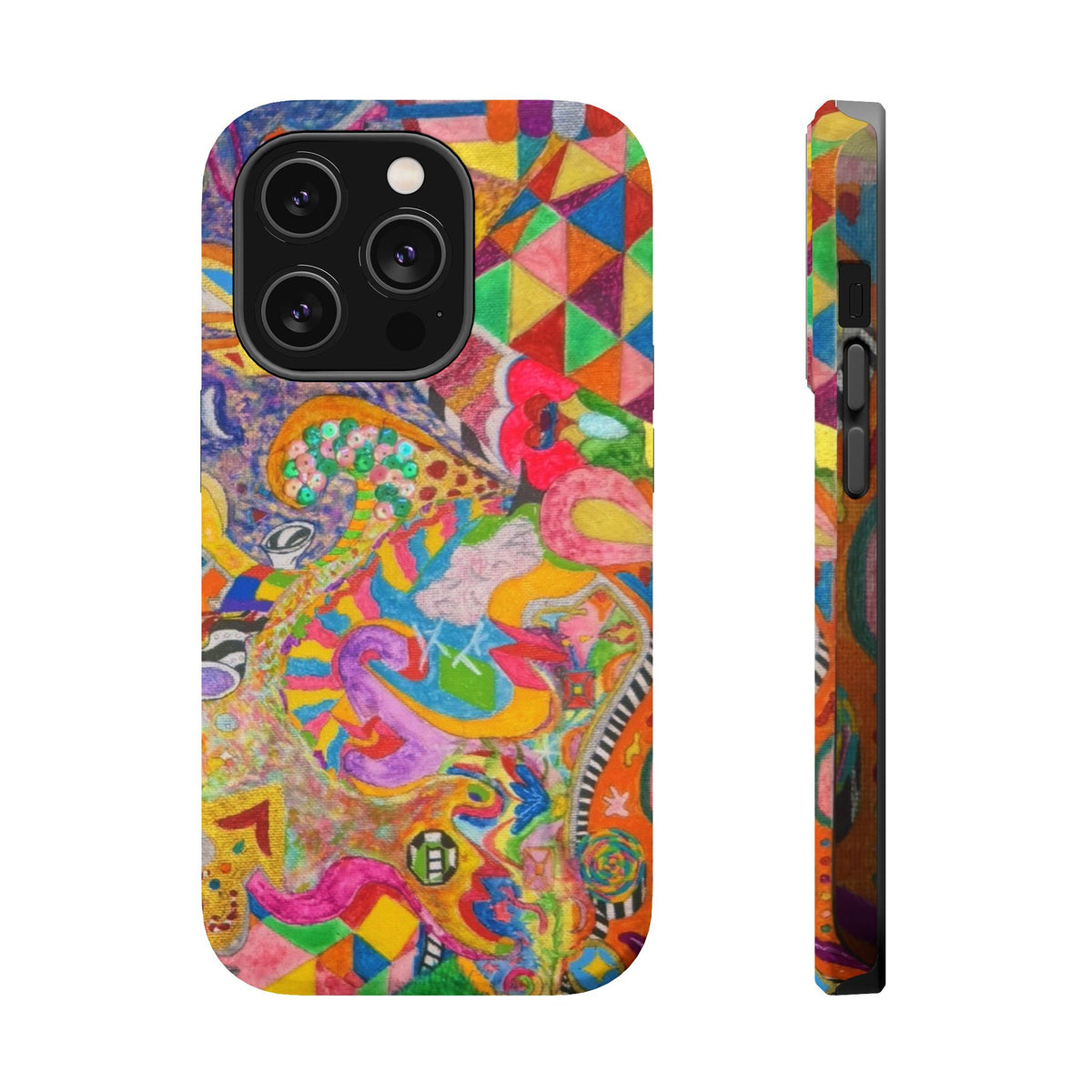 Magnetic Impact-Resistant Phone Case — Colorful Abstract Art Design