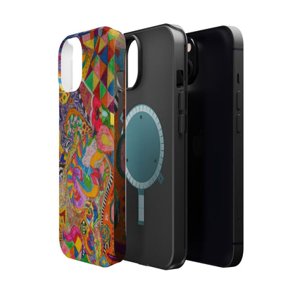 Magnetic Impact-Resistant Phone Case — Colorful Abstract Art Design