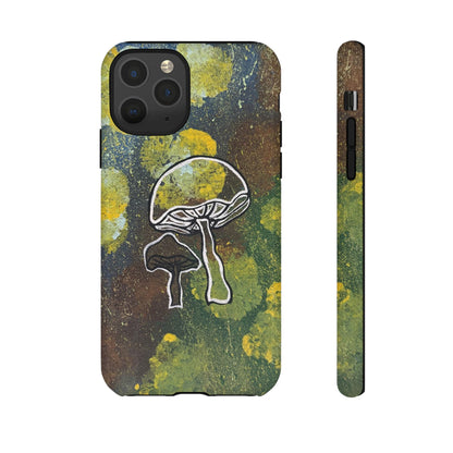 Mushroom Art Tough Phone Case — Botanical Forest Vibes, Protective iPhone Cover