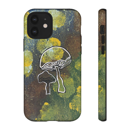 Mushroom Art Tough Phone Case — Botanical Forest Vibes, Protective iPhone Cover