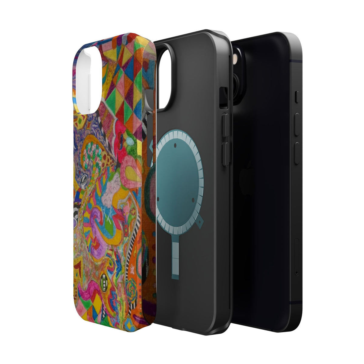 Magnetic Impact-Resistant Phone Case — Colorful Abstract Art Design