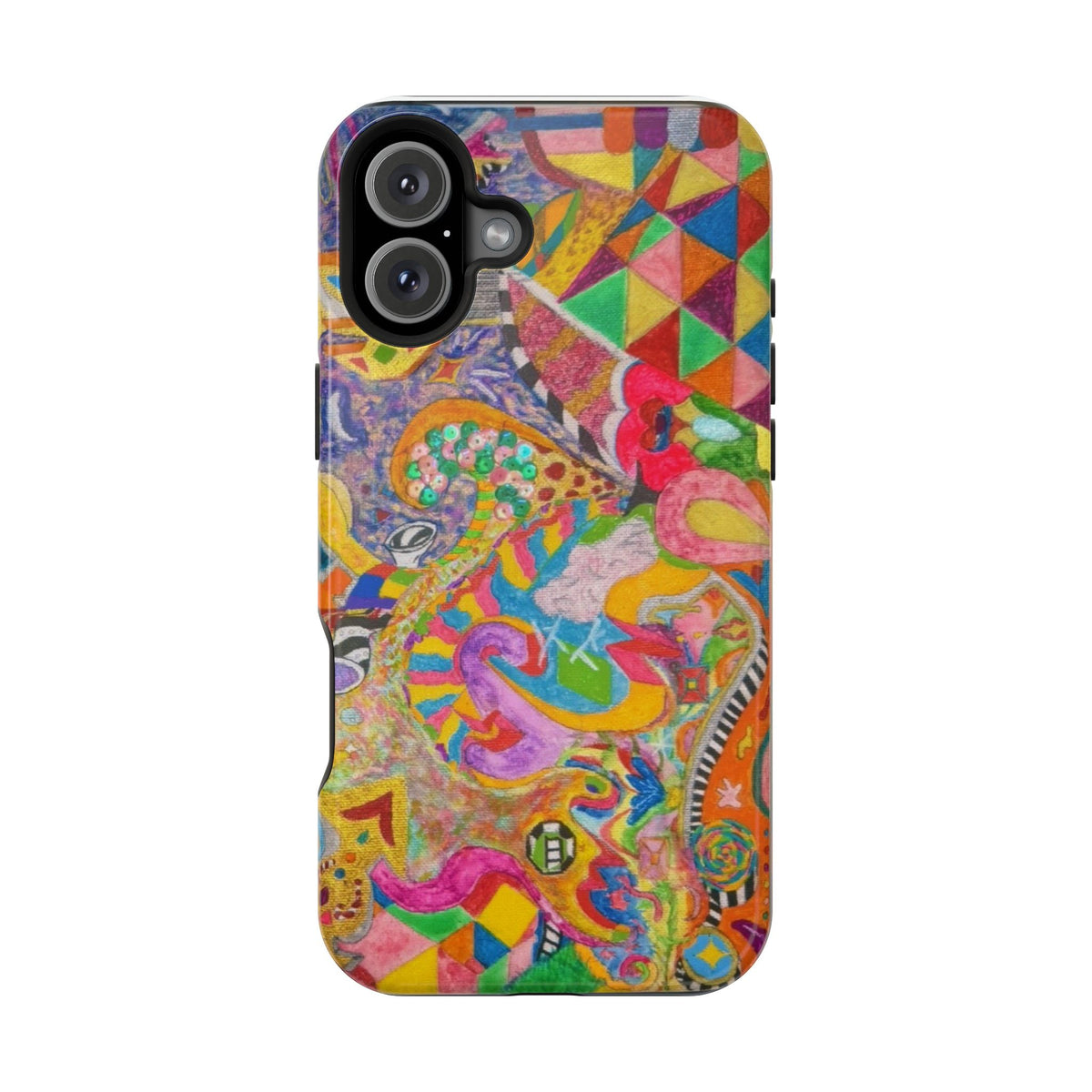 Magnetic Impact-Resistant Phone Case — Colorful Abstract Art Design