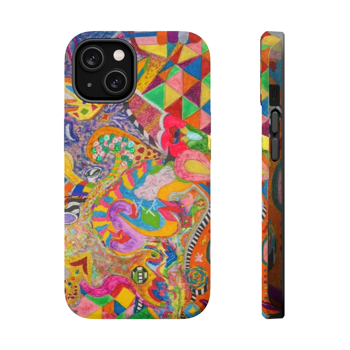 Magnetic Impact-Resistant Phone Case — Colorful Abstract Art Design