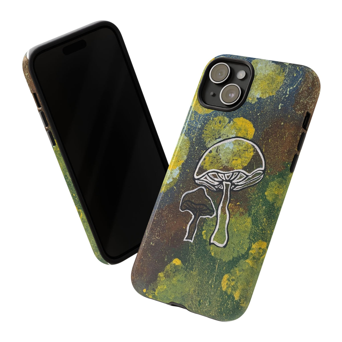 Mushroom Art Tough Phone Case — Botanical Forest Vibes, Protective iPhone Cover