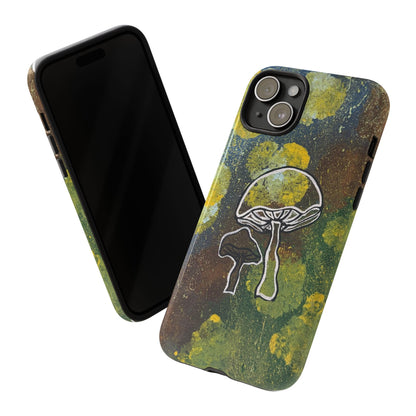 Mushroom Art Tough Phone Case — Botanical Forest Vibes, Protective iPhone Cover