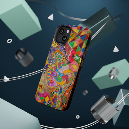 Magnetic Impact-Resistant Phone Case — Colorful Abstract Art Design