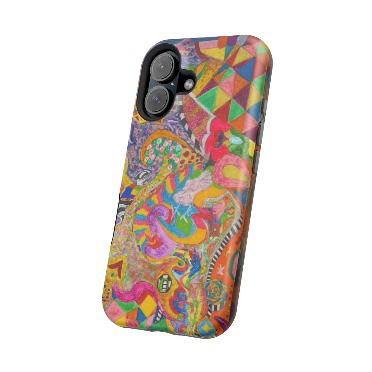 Magnetic Impact-Resistant Phone Case — Colorful Abstract Art Design