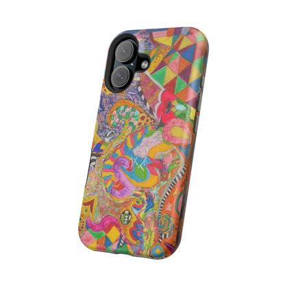 Magnetic Impact-Resistant Phone Case — Colorful Abstract Art Design