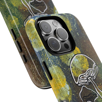 Mushroom Art Tough Phone Case — Botanical Forest Vibes, Protective iPhone Cover