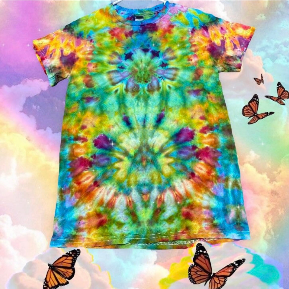 Small Unique One Of A Kind Handmade Tie Dye Wearable Adventure Shirt