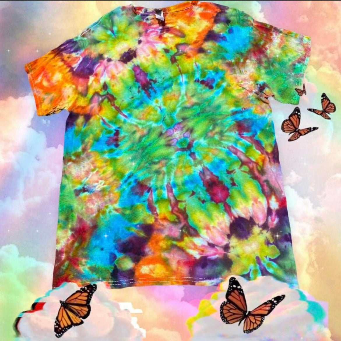 Medium Unique One Of A Kind Handmade Tie Dye Wearable Adventure Shirt