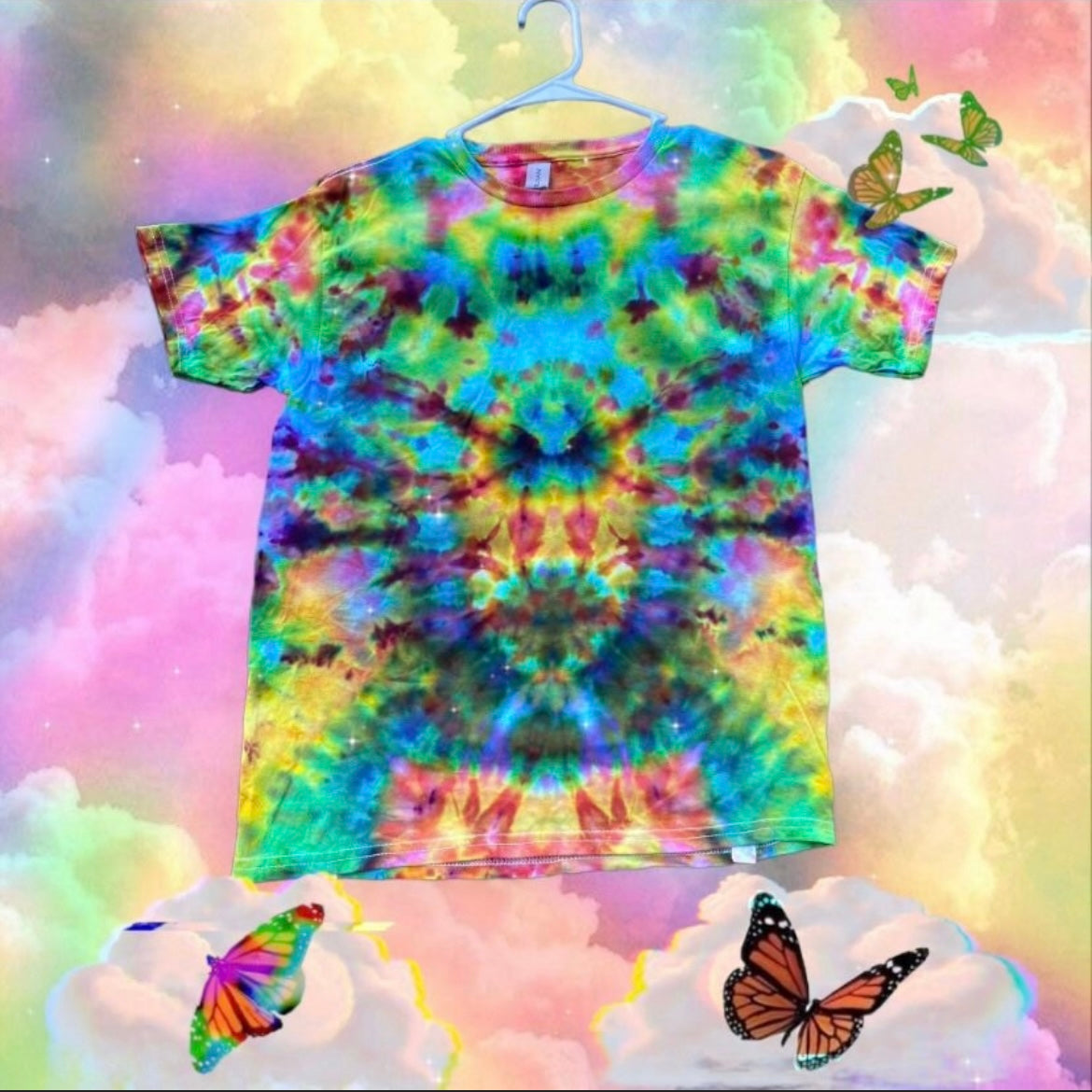 Youth Large Unique One Of A Kind Handmade Tie Dye Wearable Adventure Shirt