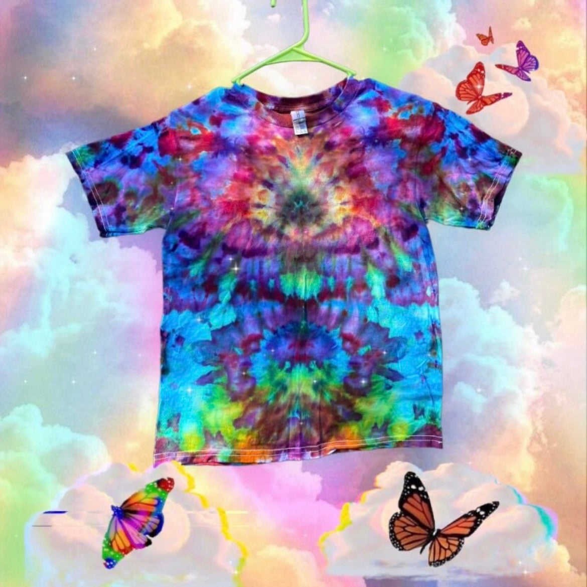 Youth Medium Unique One Of A Kind Handmade Tie Dye Wearable Adventure Shirt