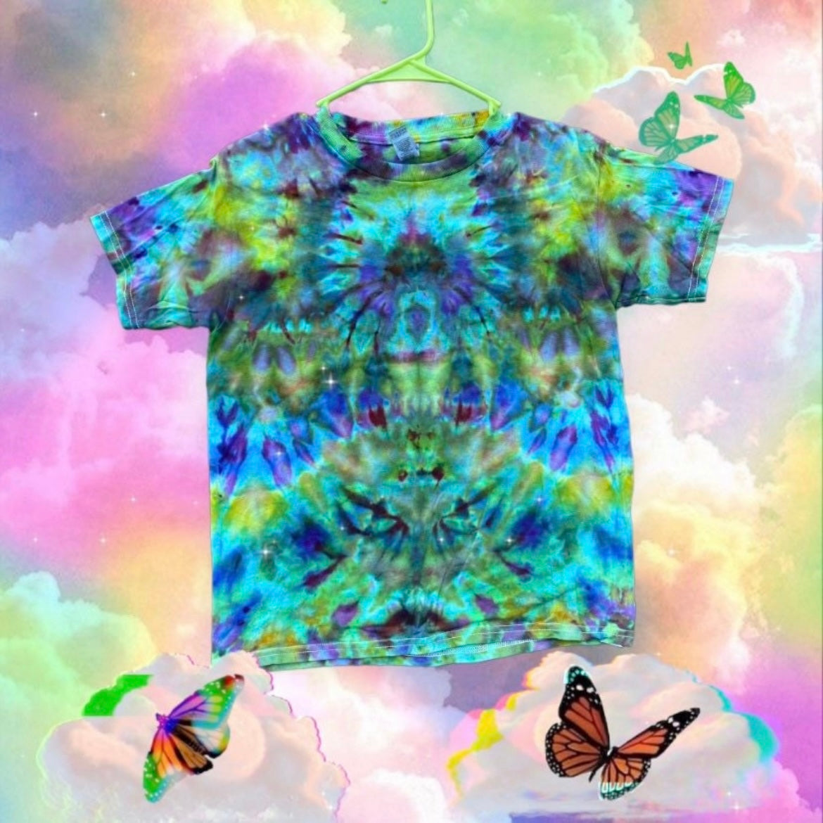 Youth Medium Unique One Of A Kind Handmade Tie Dye Wearable Adventure Shirt