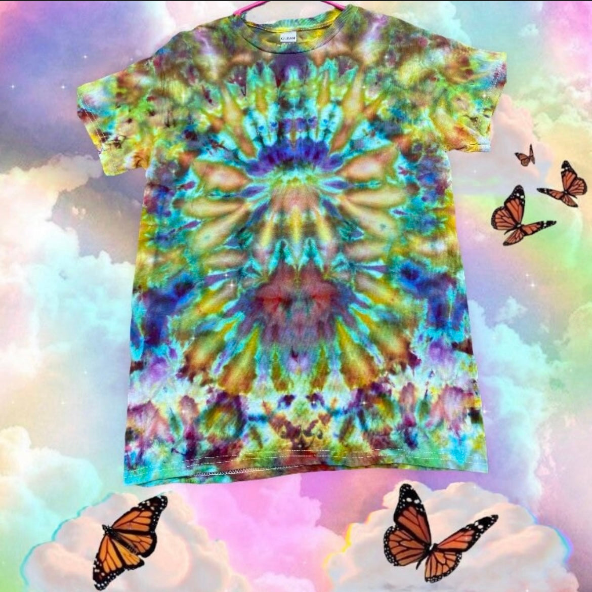 Small Unique One Of A Kind Handmade Tie Dye Wearable Adventure Shirt