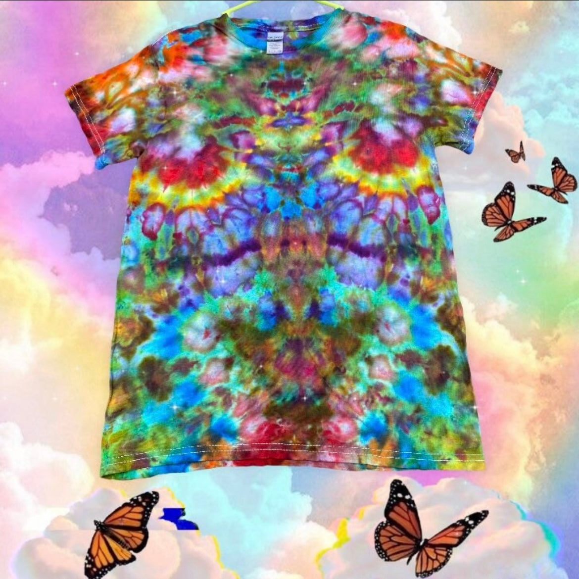 Small Unique One of a Kind Handmade Tie Dye Wearable Adventure Shirt