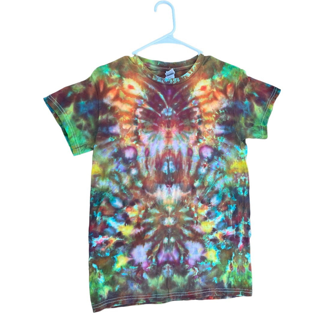 Small Unique One Of A Kind Handmade Tie Dye Wearable Adventure Shirt : Discovering The Crystal Pyramids In Atlantis