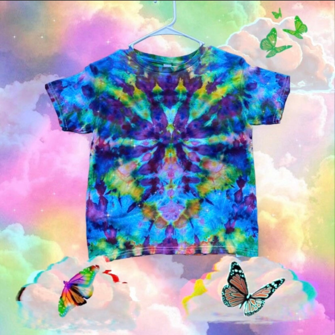 Youth Small Unique One Of A Kind Handmade Tie Dye Wearable Adventure Shirt