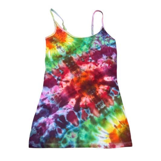 Tie Dye Spaghetti Strap Tank Top Unique One-Of-A-Kind Handmade Tie Dye Ice Dye Camisole Noodle Strap Tank Tops