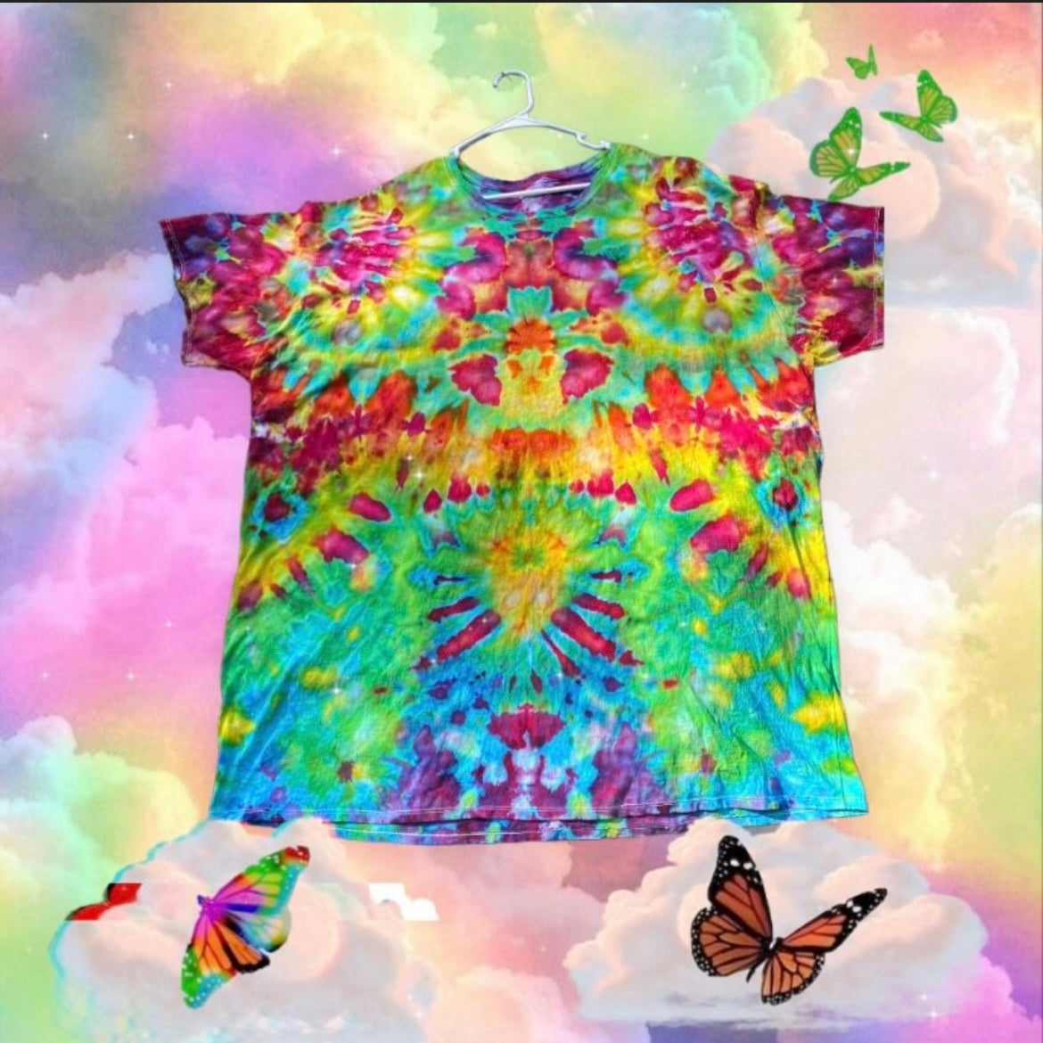 Size 4X Unique One Of A Kind Handmade Tie Dye Wearable Adventure Shirt