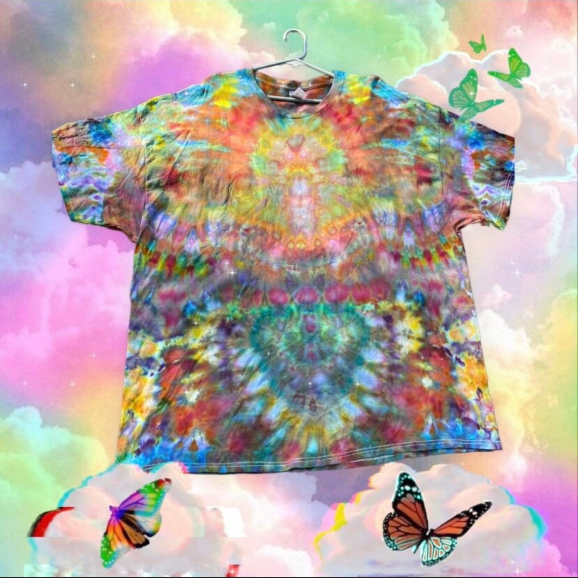 Plus Sizes Unique One-Of-A-Kind Handmade Tie Dye Ice Dye Shirt