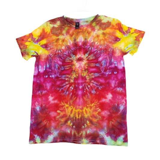 Small Unique One Of A Kind Handmade Tie Dye Wearable Adventure Shirt : Discovering The Crystal Pyramids In Atlantis